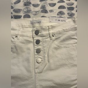 New with tag- LOFT white jeans button fly